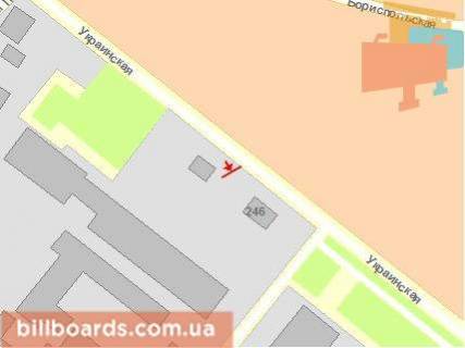 Билборд A в Черновцах, Щит 3x6  Руська вул, 242, з центру схема