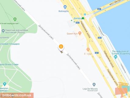 Сiтiлайт B у Києві, Сітілайт 1.2х1.8  Дніпровський узвіз 7 схема