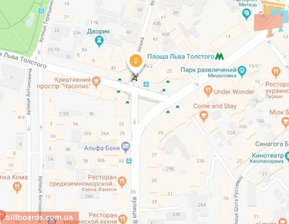 Ситискролл A в Киеве, Скролер 1.2х1.8  Євгена Чикаленка (Пушкінська) вул. 45/2 схема