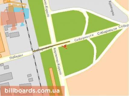 Билборд B в Луцке, Щит 3x6  Голосіївський схема