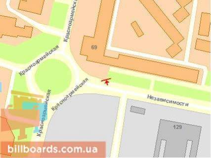 Білборд, Бігборд (Борд)  A у Чернівцях, Щит 3x6  Незалежності пр.,94 схема