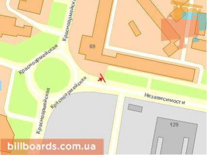 Білборд, Бігборд (Борд)  B у Чернівцях, Щит 3x6  Незалежності пр.,94 схема