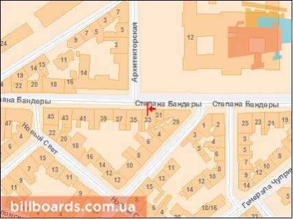 Ситилайт B в Львове Бандеры Ст. ул., 33 схема