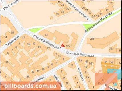 Сiтiлайт A у Львові Бандери С. вул. 32-а, в зоні перехрестя з Митр. Андрія вул. схема