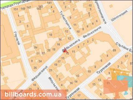 Сiтiлайт A у Львові, Сітілайт 1.2х1.8  Федьковича, 13. схема