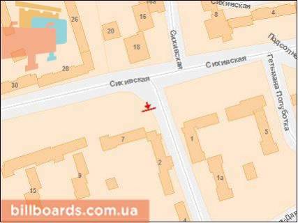 Ситилайт A в Львове, 1.2х1.8  Кавалерідзе - Сихівська схема