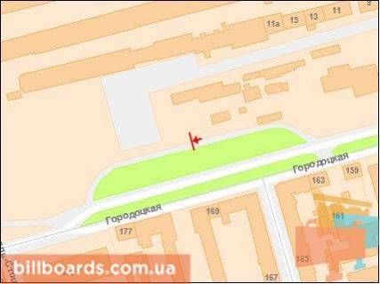 Ситилайт A в Львове, 1.2х1.8  Городецька вул., перед приміським з/д вокзалом, №10 схема