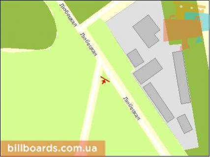 Билборд A в Чернигове, Щит 3x6  Глібова вул., 98 біля заправки «АВІАС» схема