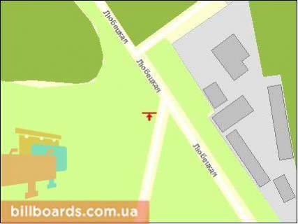 Билборд B в Чернигове, Щит 3x6  Глібова вул., навпроти заправки «Авіас» на протилежному боці вулиці схема