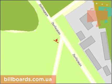 Билборд A в Чернигове, Щит 3x6  Глібова вул., навпроти заправки «Авіас» на протилежному боці вулиці схема