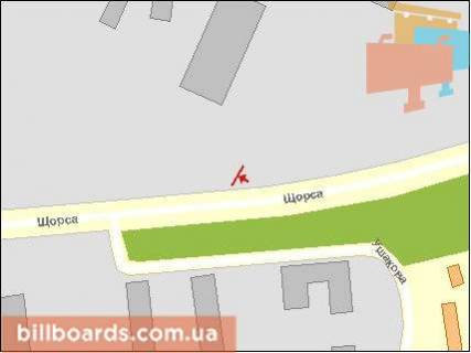 Билборд A в Чернигове, Щит 3x6  Івана Мазепи вул./Ушинського вул. схема