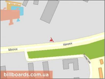 Билборд B в Чернигове, Щит 3x6  Івана Мазепи вул./Ушинського вул. схема