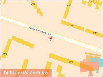 Билборд A в Харькове Дружбы Народов ул. 226 схема