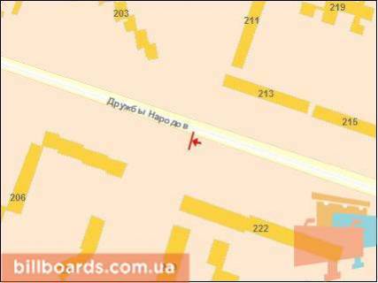 Билборд B в Харькове Дружбы Народов ул. 226 схема