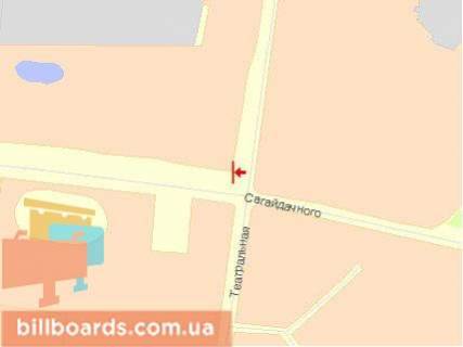 Билборд A в Ковеле, Щит 3x6  Сагайдачного вул / Театральна вул, із центру схема