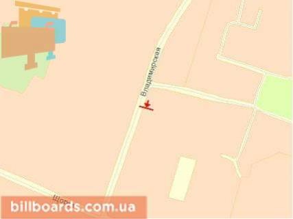 Билборд B в Ковеле, Щит 3x6  Володимирська вул, 87 схема