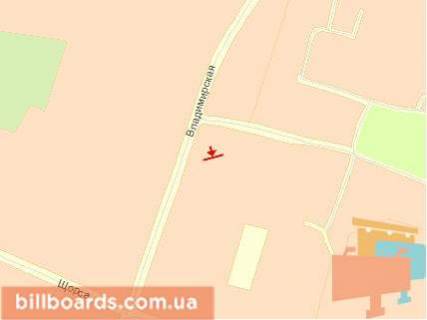 Билборд A в Ковеле, Щит 3x6  Володимирська вул., в центр схема