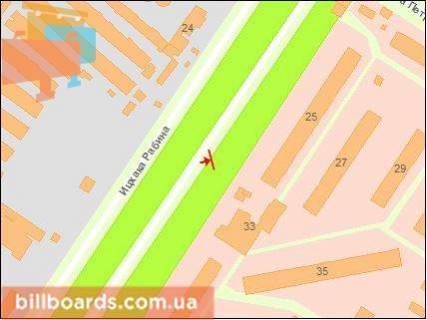 Билборд A в Одессе, Щит 3x6  Рабіна вул.,33 схема