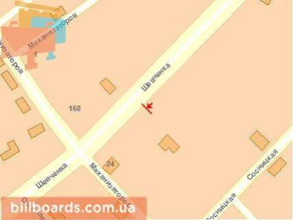 Билборд B в Чернигове, Щит 3x6  Шевченка вул., 135 схема