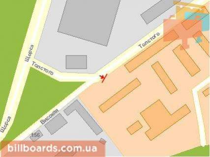 Билборд A в Чернигове, Щит 3x6  Олександра Довженка (Толстого) вул., 150 схема