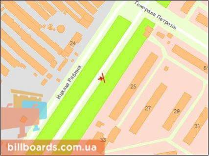 Билборд A в Одессе, Щит 3x6  Рабіна вул., 25 схема