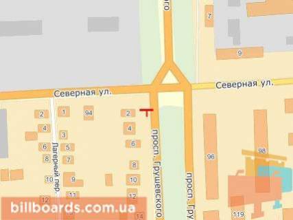 Билборд B в Каменец-Подольском, Щит 3x6  Грушевського пр / 100м до вул.Північна схема