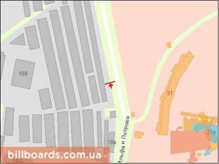 Билборд B в Одессе, Щит 3x6  Сім'ї Глодан (Ільфа і Петрова) 27-а (навпроти) схема