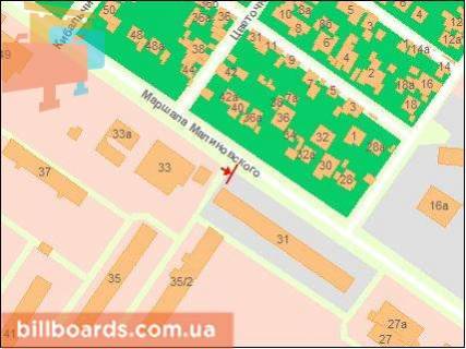 Билборд A в Одессе, Щит 3x6  Олексія Вадатурського (Маршала Малиновського) вул., 31 схема