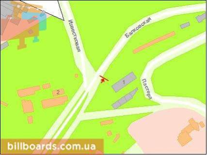 Билборд A в Одессе, Щит 3x6  Балківська вул, в центр схема