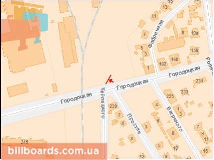 Білборд, Бігборд (Борд)  A у Львові, 3x6  Городоцька вул, 238, з центру схема