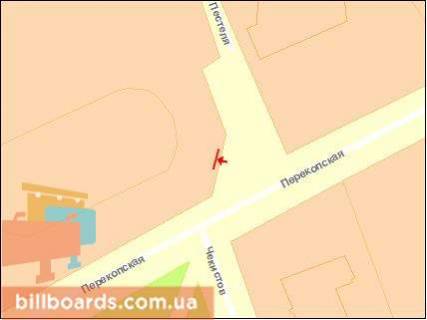 Билборд A в Херсоне, Щит 3x6  Перекопська вул, розважальний центр "Ювілейний" схема