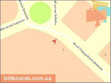 Билборд A в Херсоне, Щит 3x6  Каховська пл, лівий схема