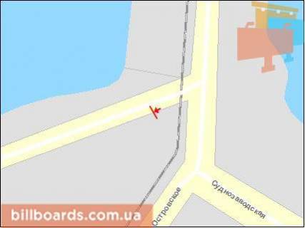 Билборд B в Херсоне, Щит 3x6  Острівське шосе / Суднозавод схема