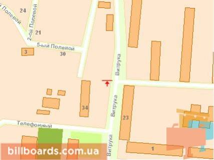 Билборд B в Житомире Витрука ул, 26, к ул Киевской схема