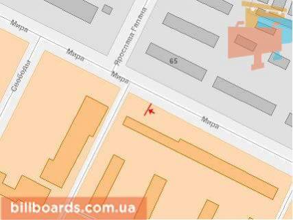 Білборд, Бігборд (Борд)  B у Хмельницькому, Щит 3x6  Миру пр., 71/3 схема