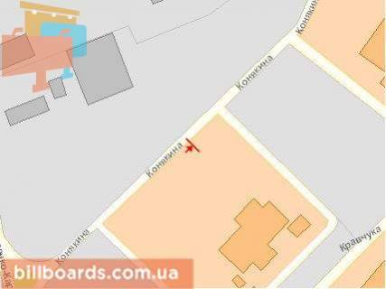 Білборд, Бігборд (Борд)  A у Луцьку, 3x6  Конякіна вул, з центру схема