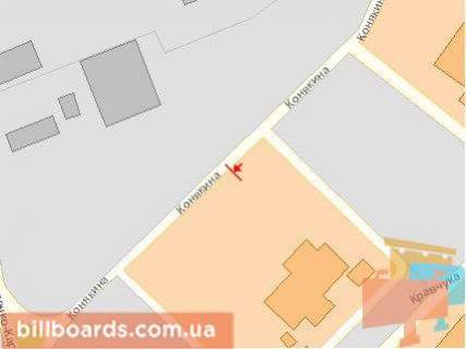 Білборд, Бігборд (Борд)  B у Луцьку, 3x6  Конякіна вул, в центр схема