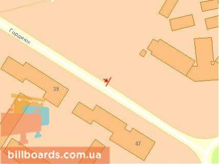 Білборд, Бігборд (Борд)  B у Луцьку, Щит 3x6  Гордіюк вул, 11, в центр схема