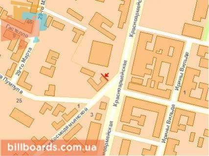 Билборд A в Черновцах, Щит 3x6  Героїв Майдану вул. (Червоноармійська) / Космодемьянської З вул, з центру схема