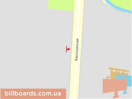 Билборд A в Черновцах, Щит 3x6  Калинівська вул, 2 ліворуч, в центр схема