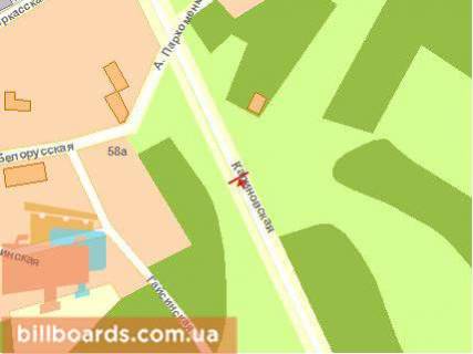 Билборд A в Черновцах, Щит 3x6  Ізмайлівська вул., 3-й, з центру схема