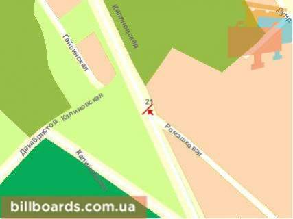 Билборд A в Черновцах, Щит 3x6  Ізмайлівська вул, № 2, з центру схема