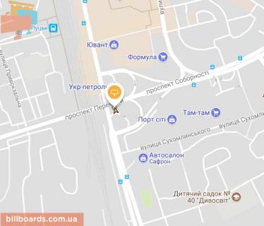 Билборд A в Луцке, Щит 3x6  Голосіївський схема