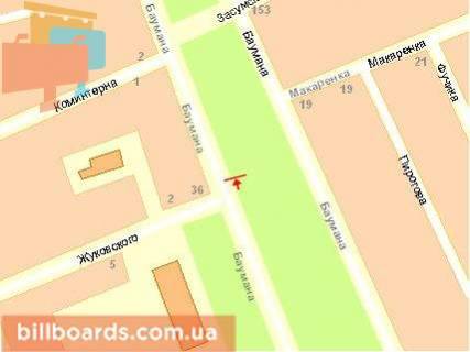 Білборд, Бігборд (Борд)  A у Сумах Баумана вул, з центру схема