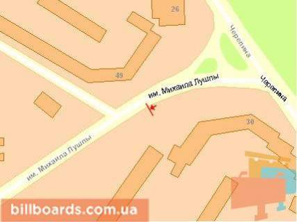 Билборд B в Сумах, Щит 3x6  Лушпи М пр, нижній, в центр схема