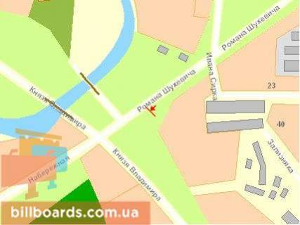 Билборд B в Ровно, Щит 3x6  Голосіївський схема