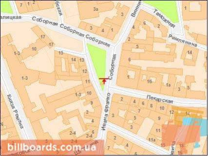 Сiтiлайт B у Львові, Сітілайт 1.2х1.8  Соборна. Пл. схема