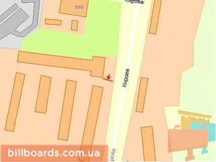 Билборд A в Сумах, Щит 3x6  Кондратьєва Герасима вул, 165, з центру схема