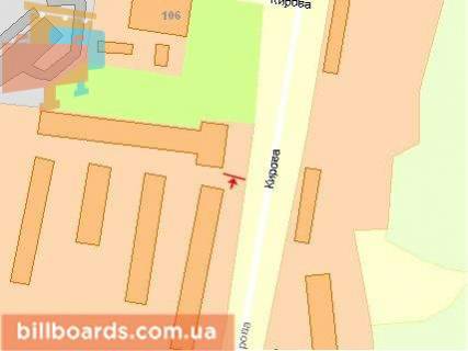 Билборд B в Сумах, Щит 3x6  Кондратьєва Герасима вул, 165, в центр схема