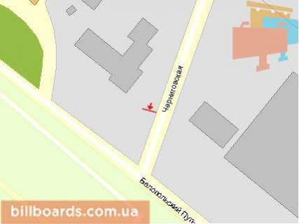 Билборд A в Сумах, Щит 3x6  Чернігівська вул, в центр схема